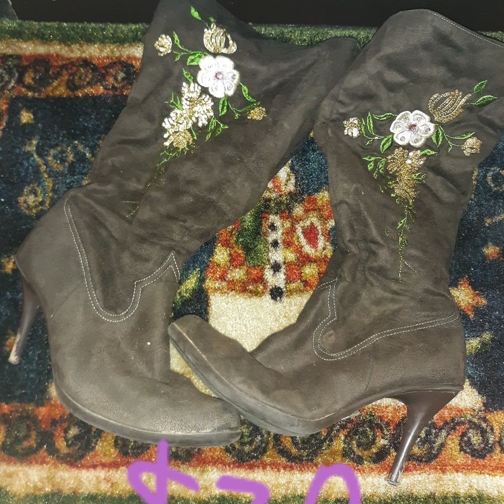 Charlotte russe heeled knee high boots